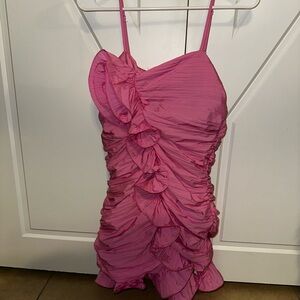 Vibrant Pink Ruffle Dress